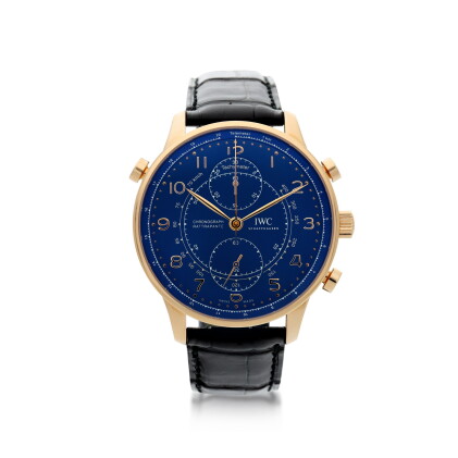 Catalog image of reference iw371215 portugieser a limited edition pink gold split seconds chrono…