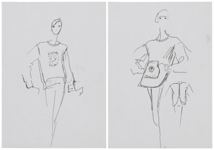 Catalog image of Two sketches for fashion | Deux croquis de mode