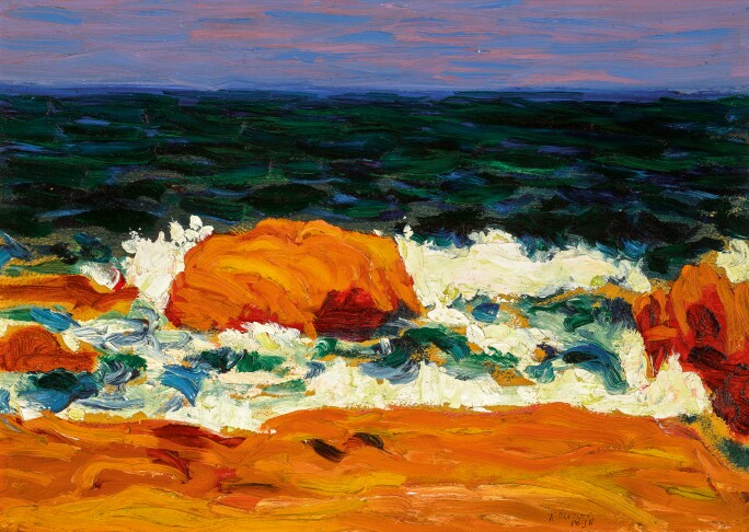 Roderic O'Conor, Seascape, Orange and Red Rocks
