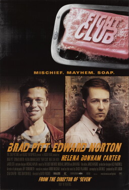 View 1 of Lot 171: Fight Club (1999) Poster, US, Signed by David Fincher (director), who also drew a black eye under Brad Pitt's left eye