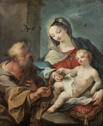 Catalog image of circle of jacopo amigoni | virgin and child with saint peter