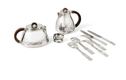 Catalog image of Monaco flatware service including 12 forks, 12 knives and 6 soup spoons ; a tea…