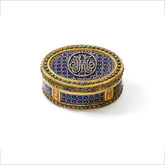 View 1 of Lot 117: Tabatière en or, émail et pierres précieuses, par Etienne-Michel Hallet, Paris, 1780-1781
