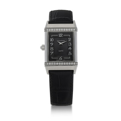 Catalog image of duetto reverso, ref 256875 stainless steel and diamond-set reversible wristwatc…