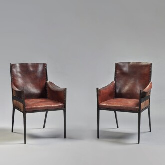 View 1 of Lot 25: An Important Pair of Armchairs from the Residence of Charles Templeton Crocker, San Francisco