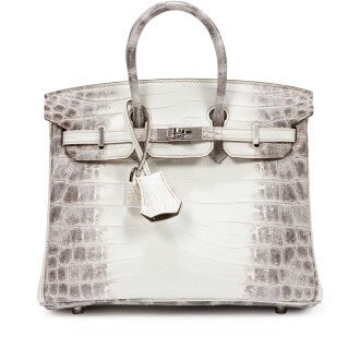 View 1 of Lot 686: Blanc Matte Niloticus Crocodile Himalaya Birkin 25 Palladium Hardware, 2023