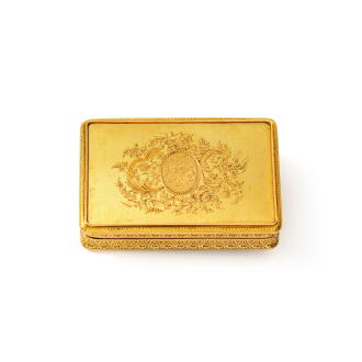 View 1 of Lot 141:  Tabatière en or, émail et pierres précieuses avec une montre, pour le marché Italien, probablement par Henri Girardier, Genève, milieu XIXe siècle