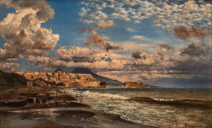 Catalog image of Naples, view from the Northwest over the Bay of Naples, with Vesuvius in the ba…