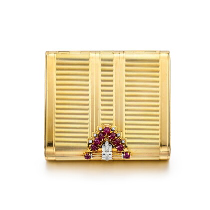 Catalog image of Gold, Ruby and Diamond Cigarette Case | 蒂芙尼 | K金 配 紅寶石 及 鑽石 煙盒