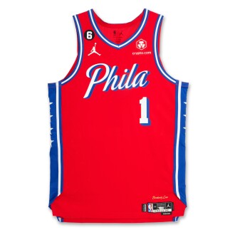 View 1 of Lot 66: James Harden Philadelphia 76ers 2022-2023 Game Worn Statement Edition Jersey | Career-High Assists | 21 Assist Triple-Double |  Matched to 2 Games 