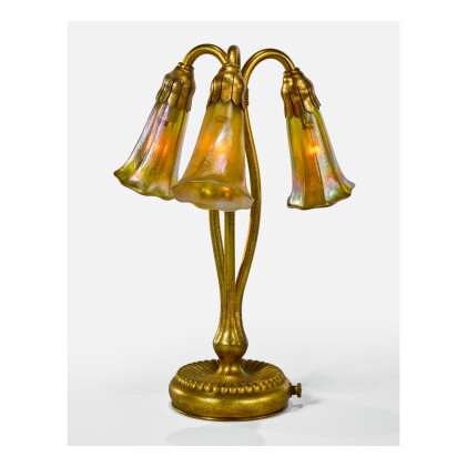 Catalog image of tiffany studios | three-light "lily" table lamp