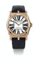 319. A LIMITED EDITION PINK GOLD CAMBERED SQUARE AUTOMATIC WRIST