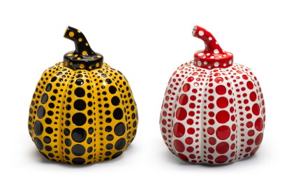 Catalog image of pumpkin (red); pumpkin (yellow) (two works)