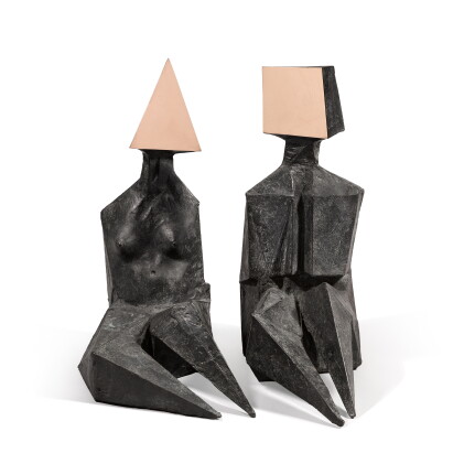 Catalog image of Pair of Sitting Figures VI