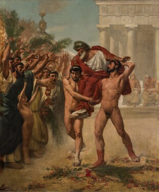 View 1 of Lot 119: Diagoras Carried Triumphantly by His Sons