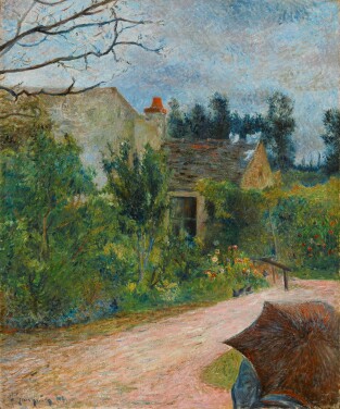 View 1 of Lot 107: Le Jardin de Pissarro, quai du Pothuis à Pontoise - recto; Deux esquisses d'autoportrait - verso