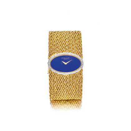 Catalog image of chopard | a yellow gold and diamond-set bracelet watch with lapis lazuli dial c…