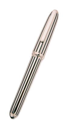 Catalog image of louis cartier | a platinum plated and black lacquered pinstripe fountain pen, c…
