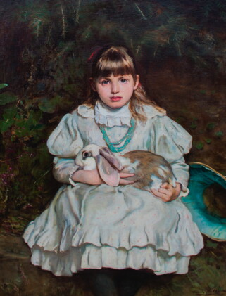 Catalog image of frank holl, r.a., a.r.w.s. | the pet rabbit
