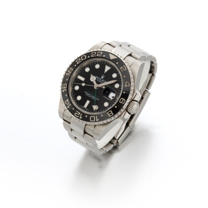 Catalog image of GMT-Master II, Ref. 116710LN | Stainless steel dual time zone wristwatch with d…