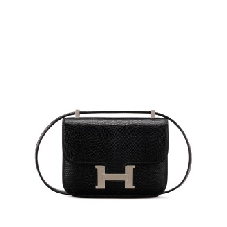 View 1 of Lot 537: Black Shiny Niloticus Lizard Micro Constance 14 Palladium Hardware, 2025