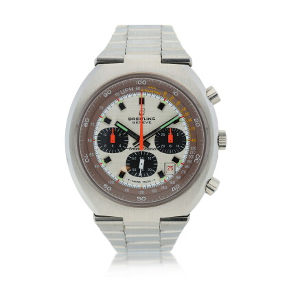 Catalog image of Reference 7102 Transocean A stainless steel chronograph bracelet watch with dat…