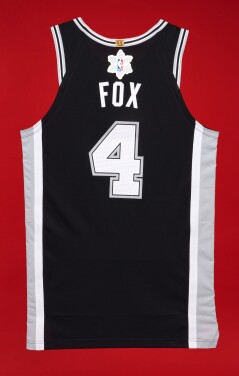 View 1 of Lot 14: De'Aaron Fox ‘Christmas Day’ San Antonio Spurs 2025-2026 Game Worn Icon Edition Jersey 