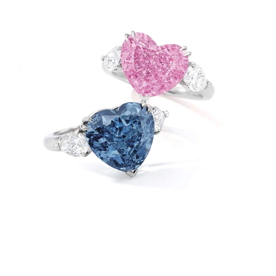 Two Fancy Vivid Heart Shaped Rings To Lead Sotheby S Hk Magnificent Jewels Live Auction Press Release Sotheby S