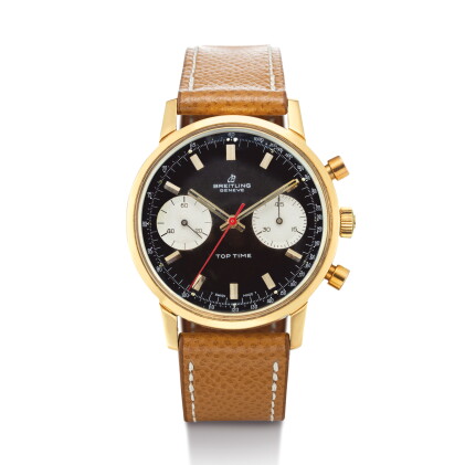 Catalog image of breitling | top time, reference 2004 a yellow gold chronograph wristwatch, circ…