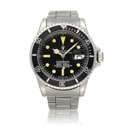 Catalog image of 'White' Submariner, Ref. 1680 Stainless steel automatic wristwatch with date an…