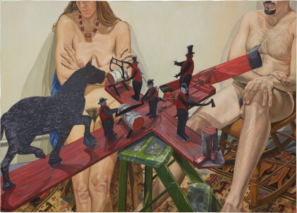 Catalog image of philip pearlstein | two models with old whirly-gig: when the wind blows the fig…
