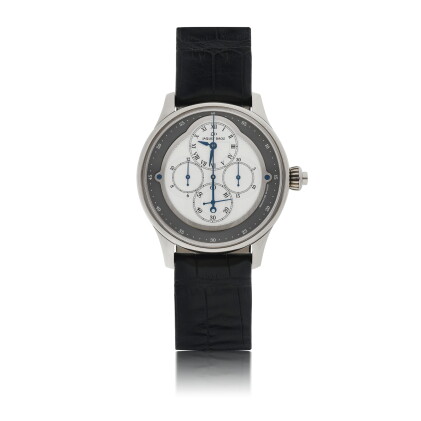 Catalog image of jaquet droz | reference 007633201 a white gold automatic monopusher chronograph…
