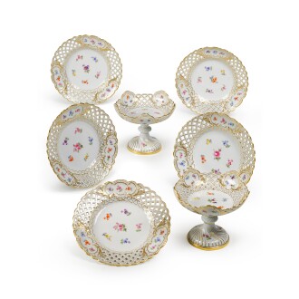 View 1 of Lot 139: A Meissen Porcelain Part-Dessert Service, Late 19th Century