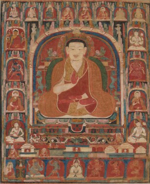 View 1 of Lot 552: A portrait of Thangpa Chenpo, First Abbot of Taklung, Central Tibet, commissioned for Taklung Monastery, circa 1180 - 1210, painted by Thubten Gyatso