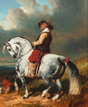 View 1 of Lot 193: Le capitaine des mousquetaires sur un cheval gris pommelé 