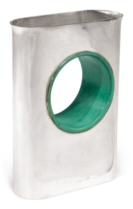 Catalog image of An Israeli silver and copper Hand Washing Vessel, Arie Ofir, Jerusalem, circa 1989