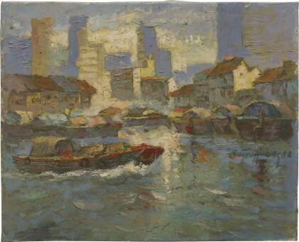 Catalog image of aw tee hong 歐世鴻 | singapore river scene 新加坡河景