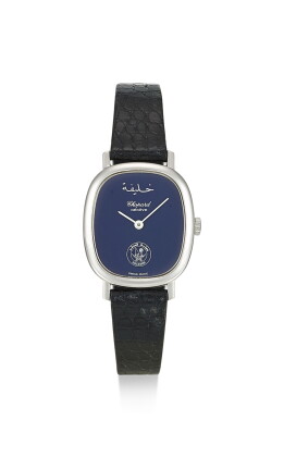 Catalog image of chopard | a white gold wristwatch, made for the state of qatar, circa 1970