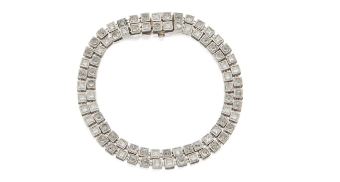 Louis Vuitton High Jewelry Diamond White Gold Tennis Bracelet