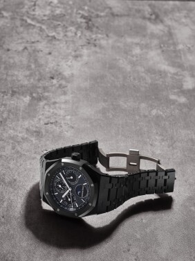 View 1 of Lot 2: Royal Oak Perpetual Calendar, Reference 26579CE.OO.1225 | A black ceramic perpetual calendar bracelet watch with moon phases, weekly calendar and leap year indication, Circa 2019