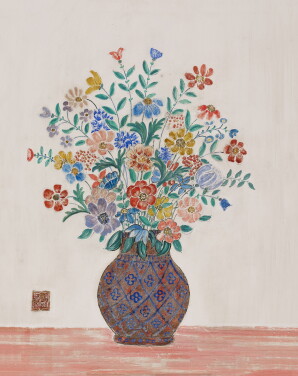 View 1 of Lot 452: Still Life of Flowers and Vase