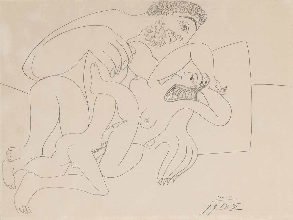 PABLO PICASSO, L’ÉTREINTE, 1968. ESTIMATE £300,000–500,000 © SUCCESSION PICASSO/DACS, LONDON 2020.