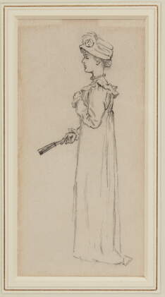 Catalog image of greenaway, the fan, 1881, original preliminary pencil drawing