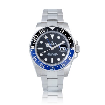 View 1 of Lot 1008: 'Batman' GMT-Master II, Ref. 116710    Montre bracelet en acier avec deux fuseaux horaires et date |  Stainless steel dual time zone wristwatch with date and bracelet    Circa 2018 |  Vers 2018