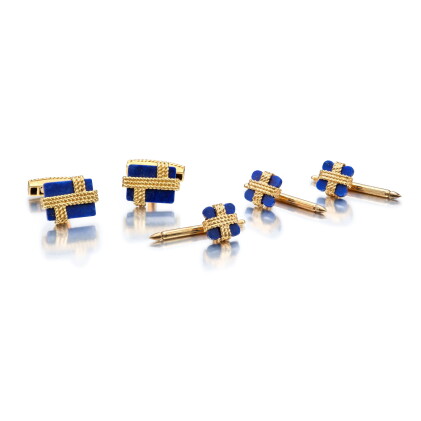 Catalog image of Gold and Lapis Lazuli Dress Set, France