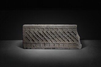 View 1 of Lot 24: A group of three impressed gray pottery tomb tiles, Western Han dynasty