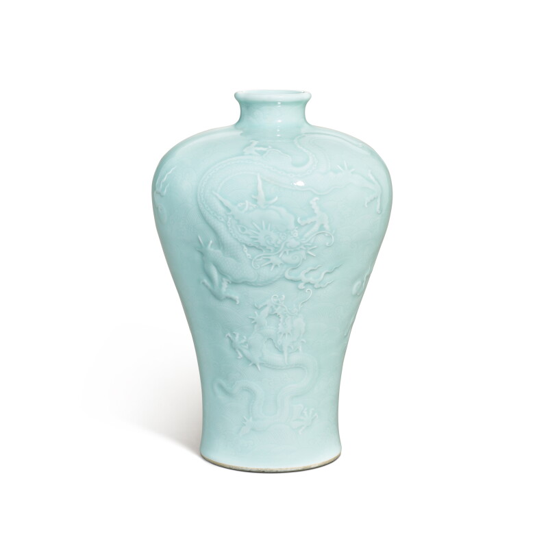 celadon-glazed 'dragon' vase, meiping