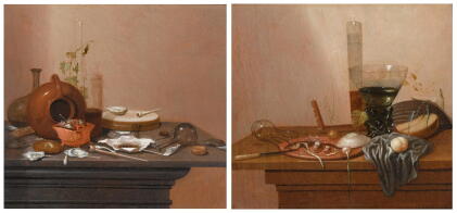 Catalog image of gerrit van vucht | a still life with smoking attributes such as pipes and a bur…