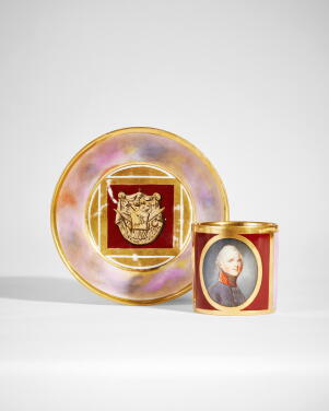 View 1 of Lot 216: A Porcelain Cup and Saucer, Imperial Porcelain Factory, St Petersburg, First Quarter of 19th Century