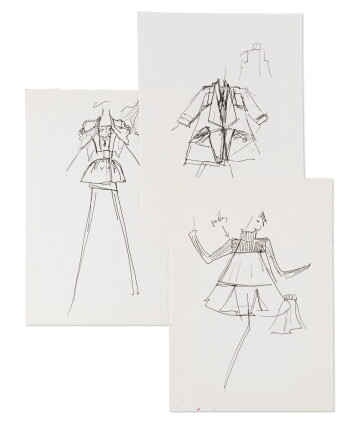 Catalog image of Three original sketches for fashion | Trois croquis de mode originaux